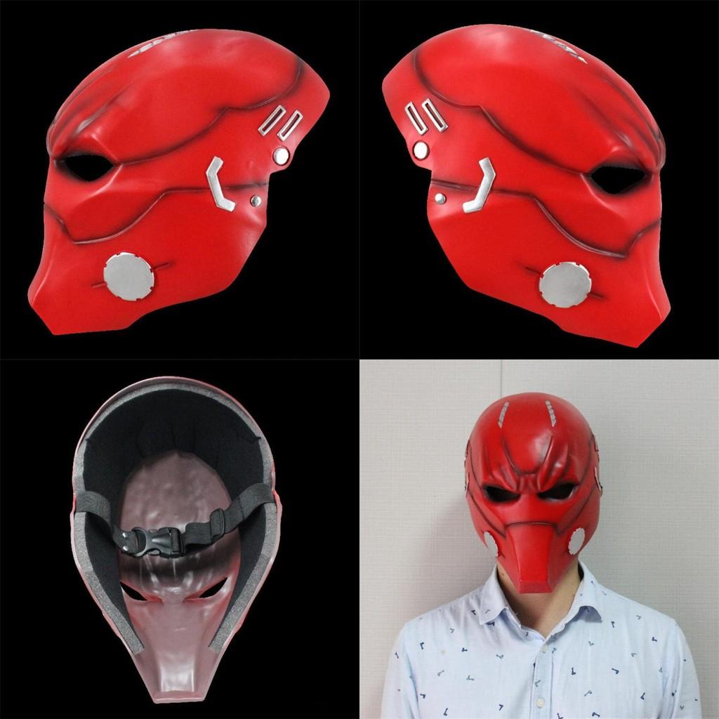 Arkham Knight Maska Red Hood z pryskyřice s hororovým stylem pro cosplay a Halloween