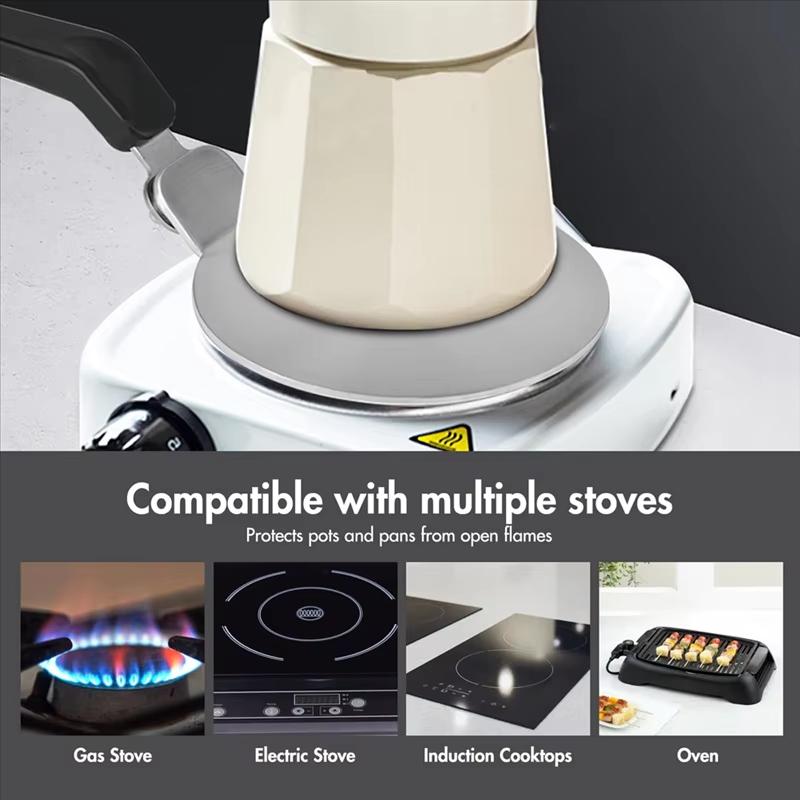 Stainless Steel Heat Conduction Plate, Heat Diffuser Cooking Induction Adapter, Coffee Kettle Stovetop Electric Gas Plate Board