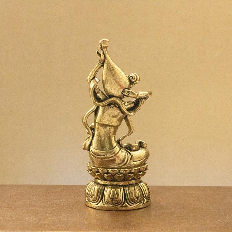 Brass Dunhuang Flying Apsaras Playing The Pipa Ancient-Style Beauty Bonsai Landscape Decor латунный