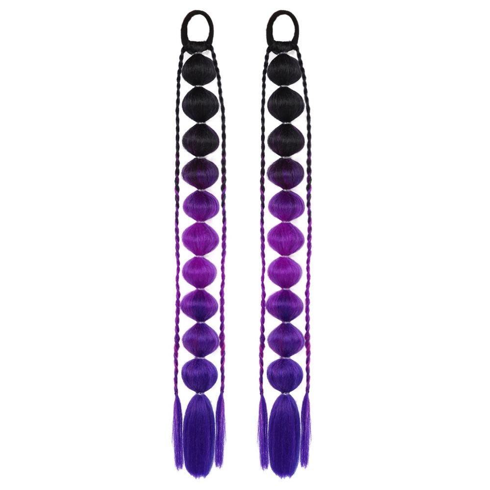 2Pcs Colorful Twist Braid Bulk Lantern Braid Braided Ponytails Natural Bubble Jumbo Braid for Women