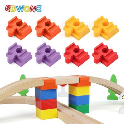 5-10 STÜCKE Holzeisenbahnzubehör Kunststoff-Bausteine Adapter Holzschienenverbinder passen Holzschienen Spielzeug