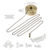 250V Bathroom Ceiling Light Pull Cord Switch Chrome Round Pendant Light Pull Cord Switch for Stylish Bathroom
