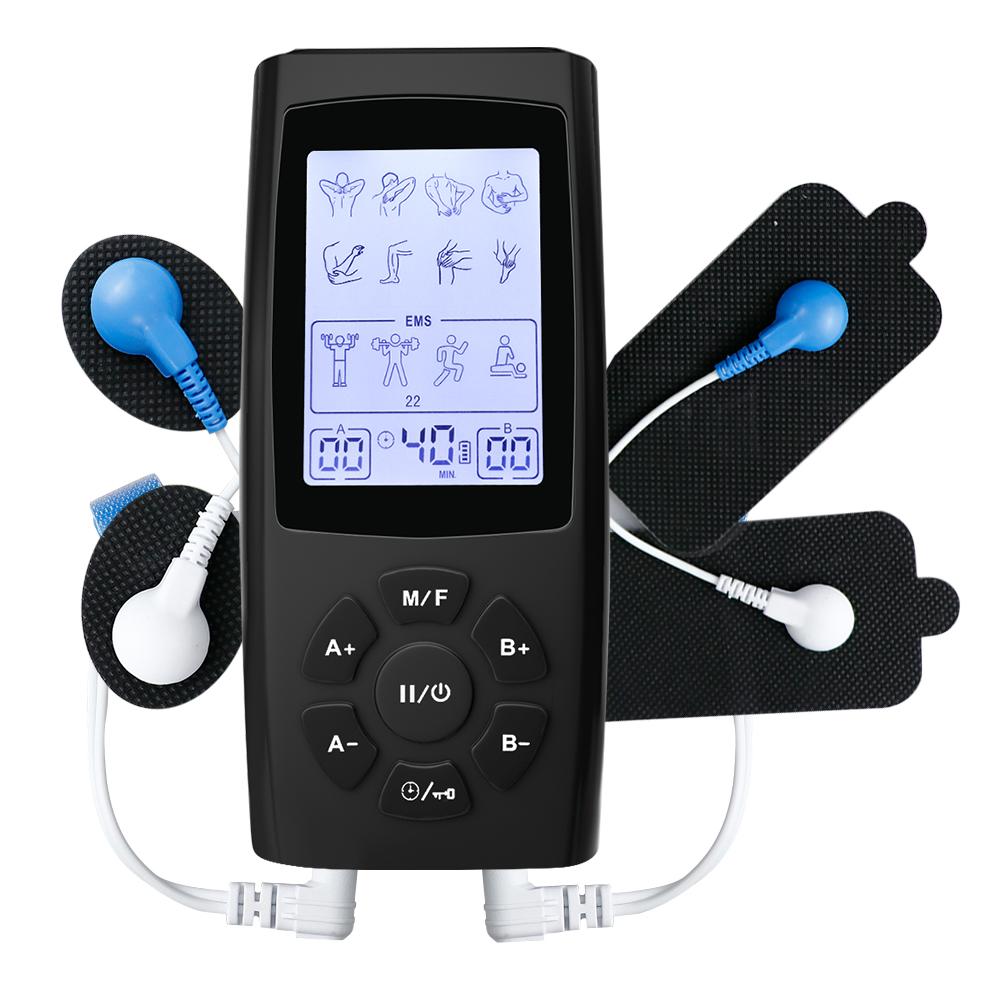 28 Modes TENS EMS Unit Muscle Stimulator for Pulse Pain Relief Rechargeable Portable Dual Channel 40 Intensity Body Massager