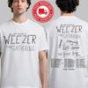 Weezer The Gathering Tour 2026 T-shirt Noord-Amerika Data Tweezijdig T-shirt