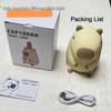 Populær 2024 tegneserie Capybara Silikon Nattlys USB Oppladbar Timing Dimming Sleep Nattlampe for barnerom Søt dekor