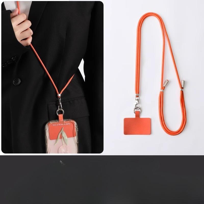 Comfortable Secure Phone Lanyard Anti-Drop Crossbody Neck Strap with Card Holder Solid Color Phone Case Strap for Travel Work
