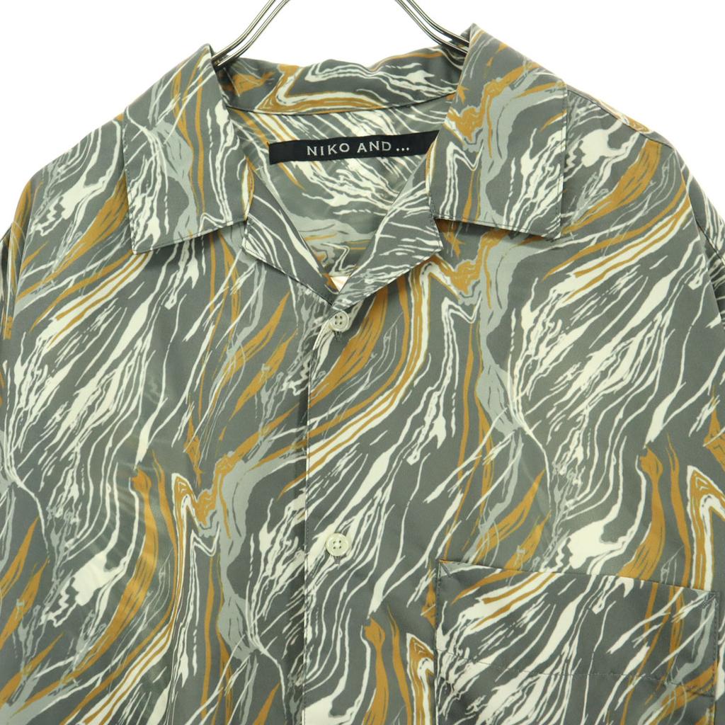 Niko And... Overall Handle Short Sleeve Open Collar Shirt M Gray Men's Used