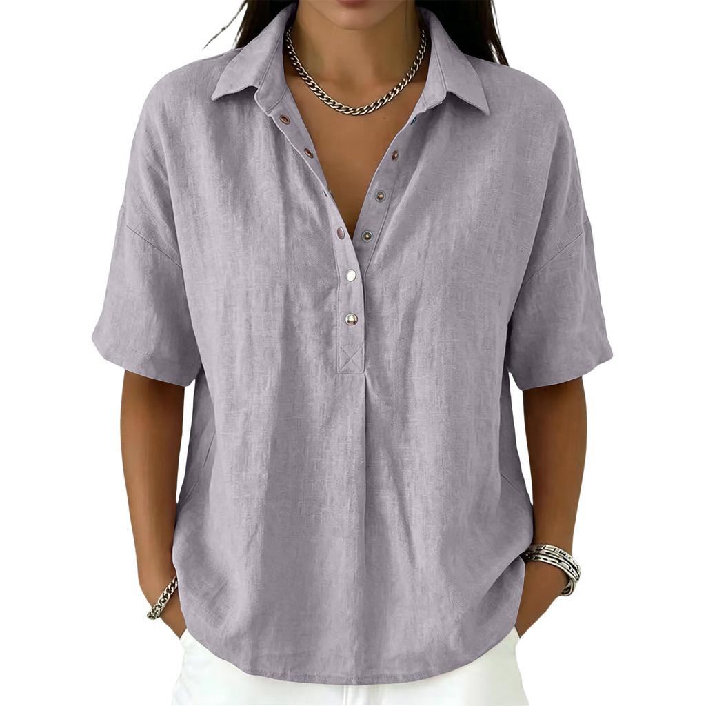 Womens Spring Tops Casual Button Down Blouse Summer Shirts for Women Loose Fit Lightweight Womens Summer Shirts