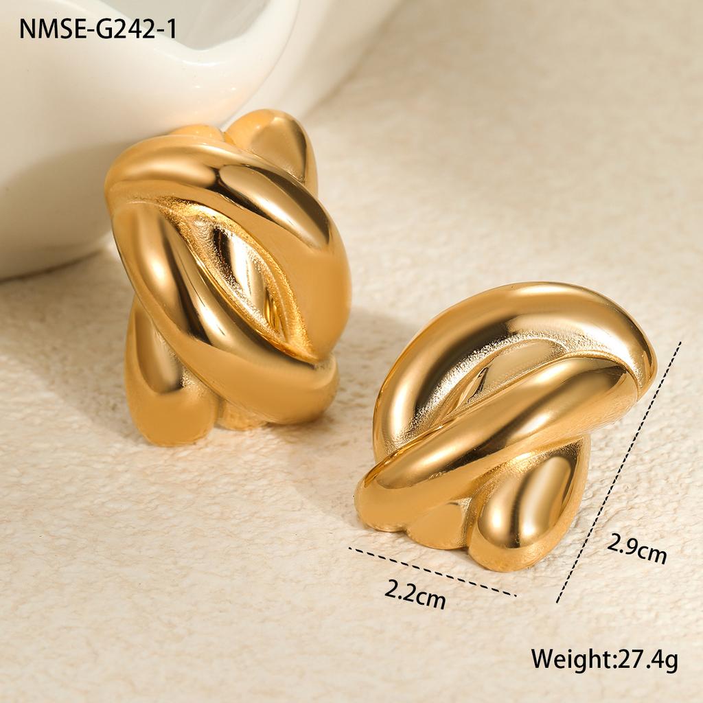 GEMCHIC Women's Stainless Steel Geometric Earrings Gold Silver Fashion Statement Studs