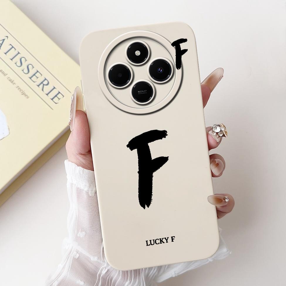 Cover For Redmi 14C 14R Case Simple Fashion A-Z Letter Pattern Design Silicon Shockproof Funda For Xiaomi Poco C75 4G Back Cover