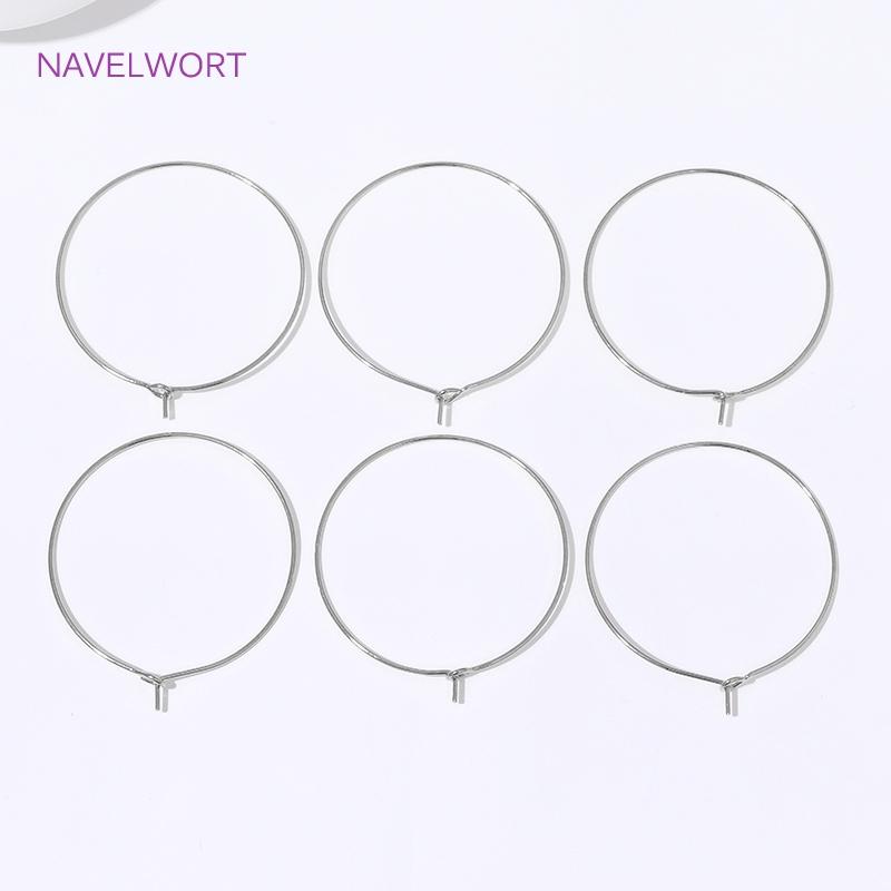 15mm-40mm18K Gold Plated Round Hoop Earrings,For Women Fashion Jewelry,Brass Big Circle Ear Wire Hoops,DIY Jewelry Making Craft