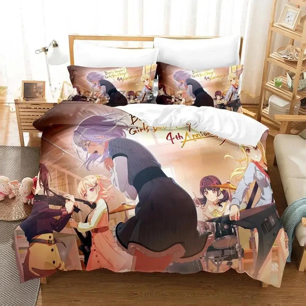 

Comforter Bang Dream! Girls Band Party! Bedding Set Single Twin Full Queen King Size Bed Set Adult Kid Bedroom S 3D Print Comforter (quilt)-EU Single(135*200cm)3pcs
