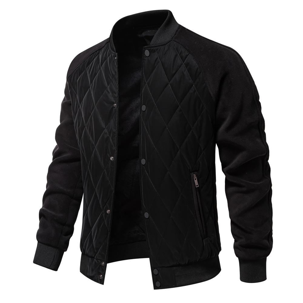 Plus Velvet Quilted Thick Jacket European and American Casual Jacket Raglan Sleeve Men's Jacket Jacket