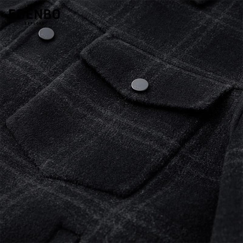 Edenbo Men's Plaid Wool Blend Lapel Jacket