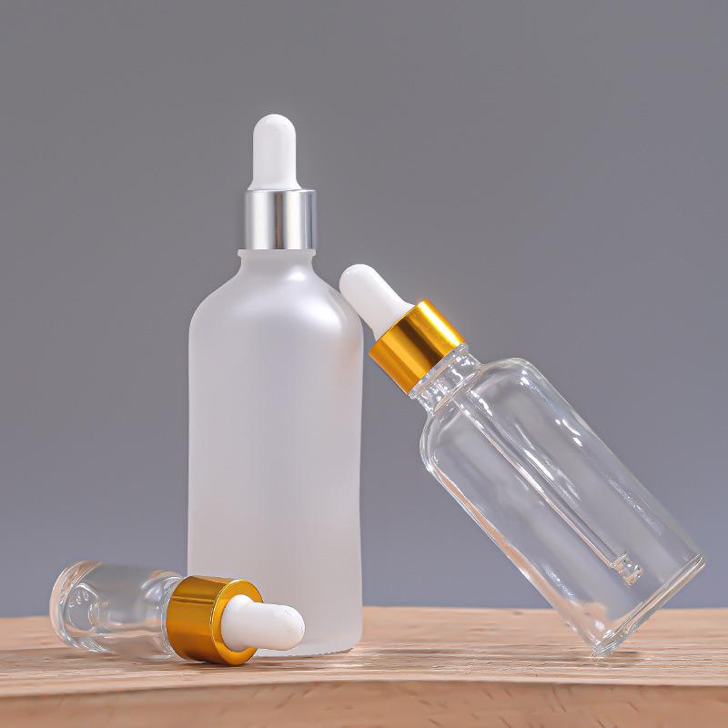 Reiseflasche für ätherische Öle aus Milchglas mit Gummitropfer