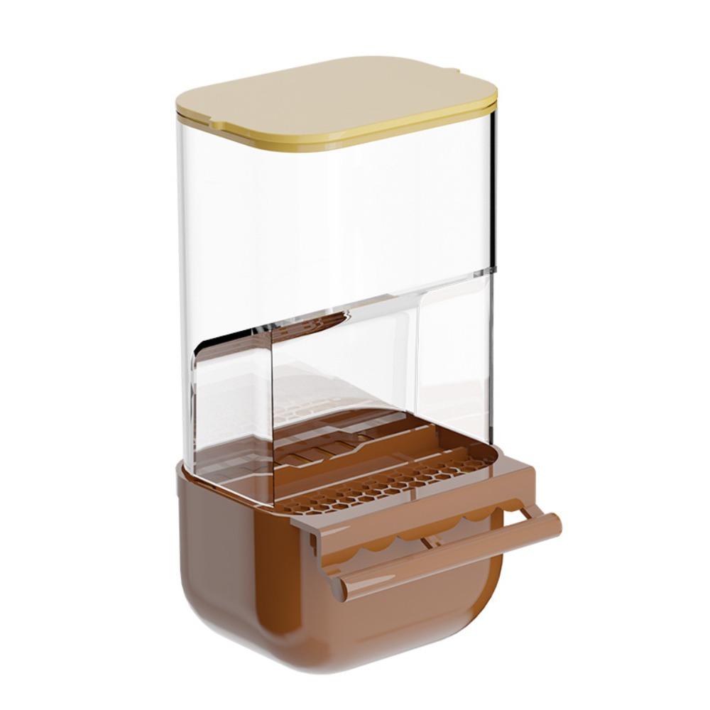 

New Automatic Parrot Feeder Transparent Anti-Spill Food Container Cage Mount Large Capacity Bird Feeding Tool Pet Supplies кавовий