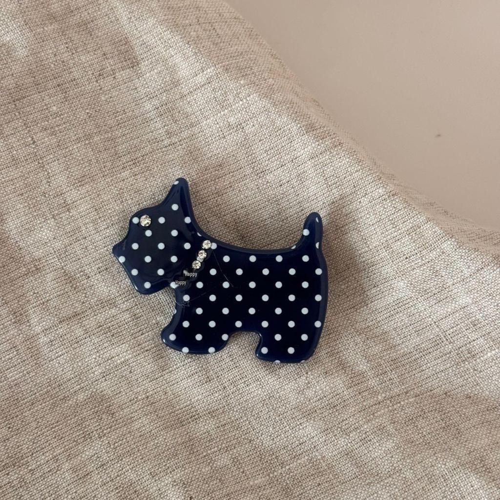 Korean Retro Polka Dot Fan-Shaped Acetate Hair Claw Clip