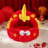 2026 New Year Semi Enclosed Pet House Comfortable Cozy Warm Thickened Festive Celebratory Red Cat Bed Luxury Gifts for Pets