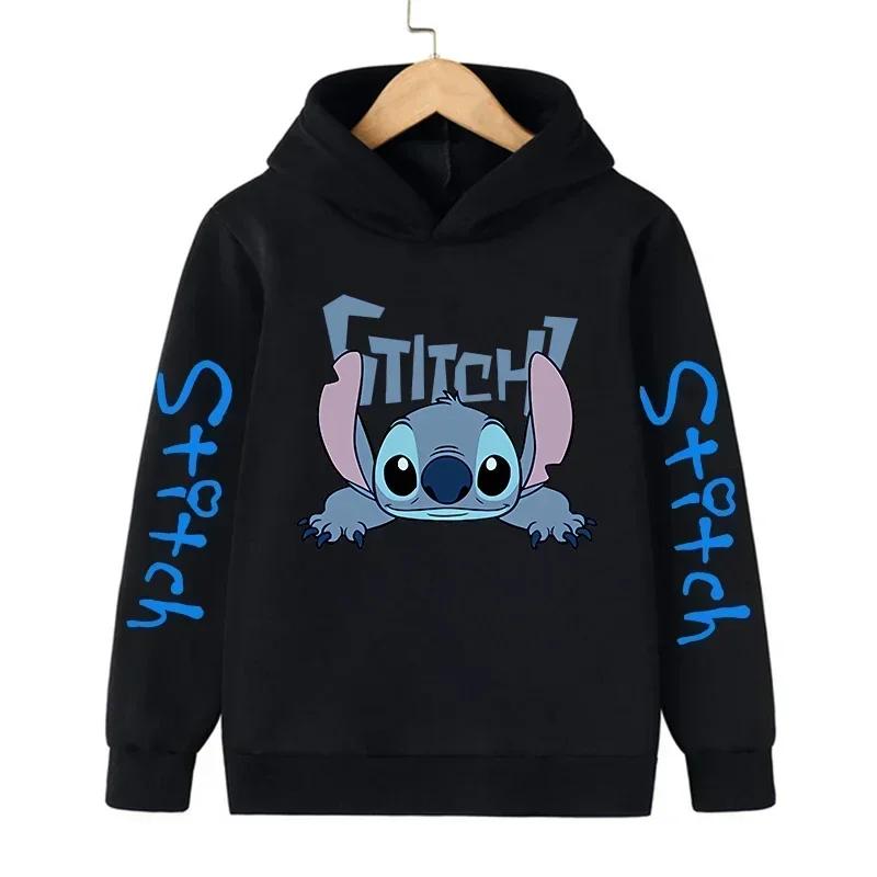 

Мультяшные толстовки с капюшоном для детей, детские для девочек и мальчиков, спортивная одежда Лило и Стич, аниме, детская одежда, повседневные толстовки 110