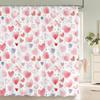 Modern Pink Love Style Pattern Shower Curtain Bath Curtain Romantic Printed Bathroom Curtains For Home Decoration Curtain