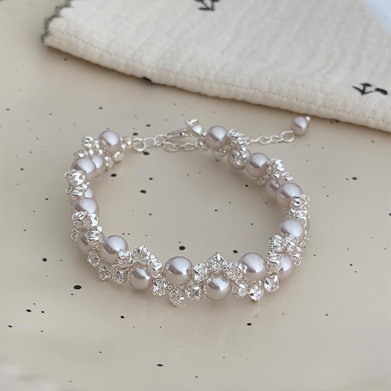 Zircon Shijia Pearl Manta Rose Beaded Flower Collar Court Style Clavicle Chain Light Luxury High Sense Necklace Women