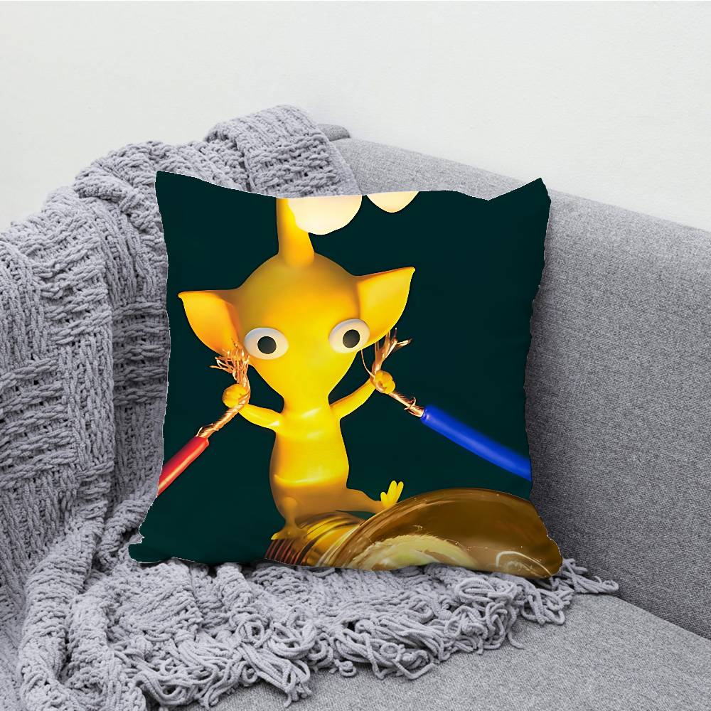 P-Pikmin Pillowcases Bedroom Living Room Sofa Home Decor Polyester Cushion Cover with Zipper