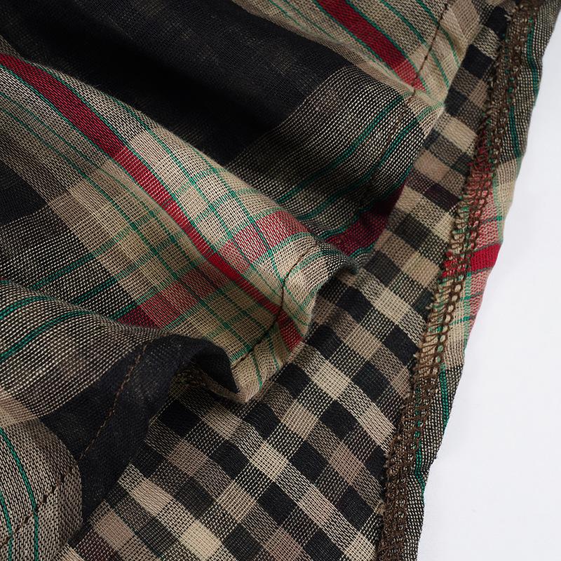 Amerikanischer Streetstyle Karomuster Patchwork Niedrig geschnittener Minirock