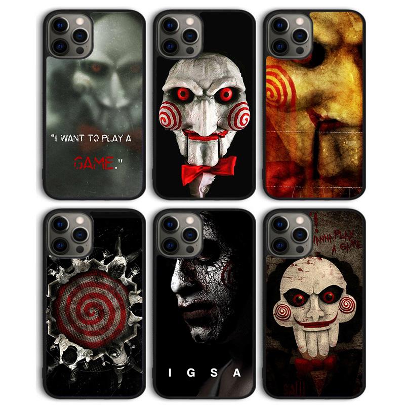 Jigsaw Saw Horror Phone Case Back Cover for iPhone 17 Air 16 15 14 13 11 12 Pro Max PlusS Shell Coque