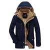 Men's Mid-length Cotton Coats with Velvet and Thickening for Middle-aged and Elderly People