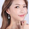 925 silver new women's fashion jewelry high quality blue crystal zircon mid-length heart-shaped hook earrings