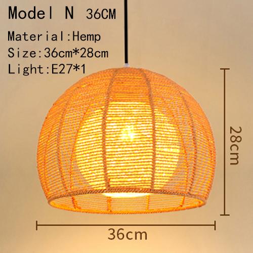 Lampă suspendată din ratan, lemn de bambus, personalitate creativă, tricotată manual, simplă, pentru living, din bambus