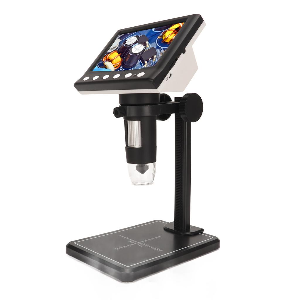 LCD Digital Microscope 4.3 Inch 1000x Rechargeable Video Camera Microscope with 8 LED Light for