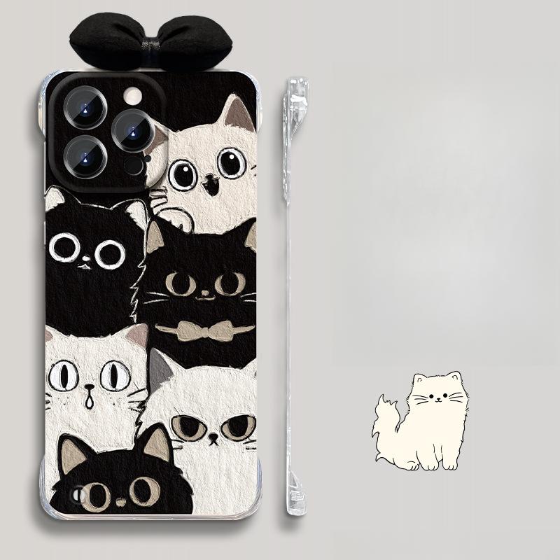 

Кронштейн-бантик в виде мультяшного щенка, подходящий для мобильного телефона Apple 14, чехол 13PROMAX, прозрачный безрамный, 12, ультратонкий XR Honor 50 Pro