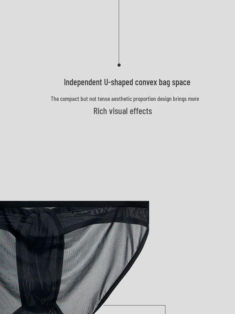 Pánské letní prodyšné trojúhelníkové spodní prádlo z ledového hedvábí s nízkým pasem - Módní, elastické, pohodlné a průhledné.