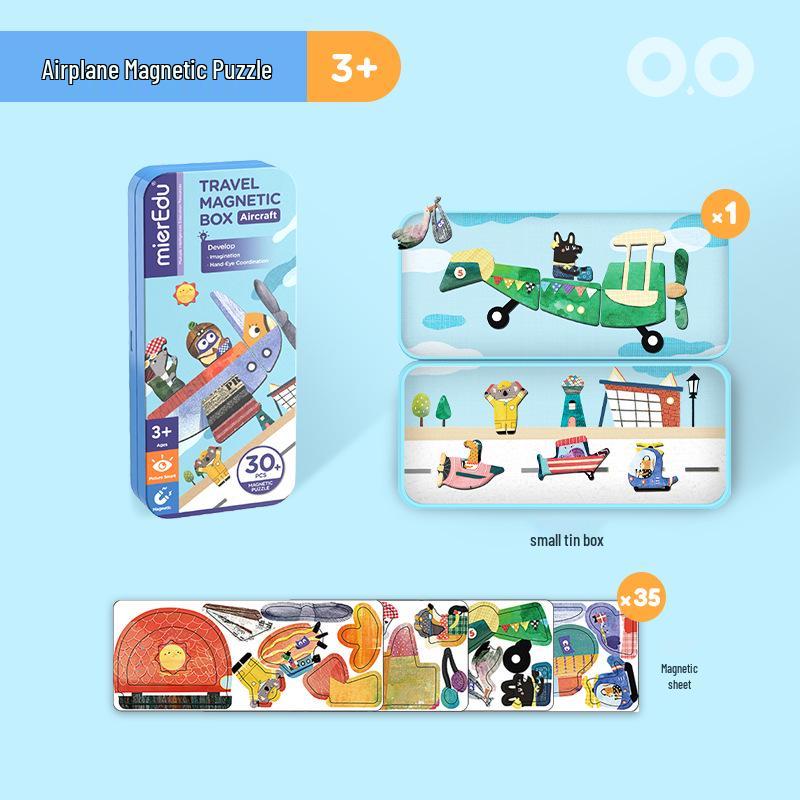 Aomi You Children s Transportation Magnet Puzzle Tin