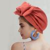 Turban Hat Retro French Style Flower Decor Women Hat Solid Color Breathable Wind-proof Headwear Daily Wear