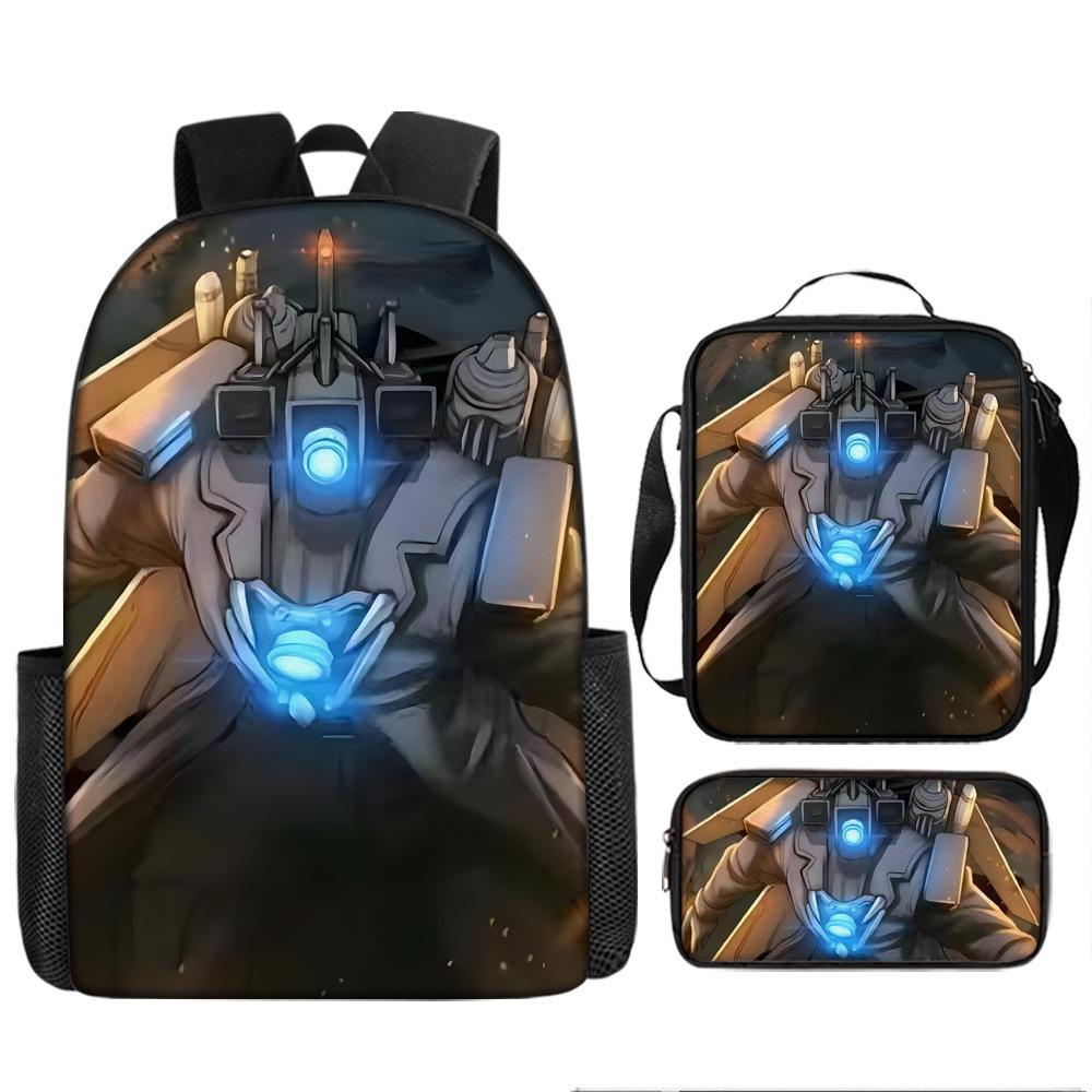 Cartoon Student Bag Skibidi Toilet Man Vs Monitor Man Elementary School Children Backpack
