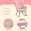 Retro Design Rocking Chair Solid Wood Armchair Relaxation Chair 98 Cm X 71 Cm X 101 Cm Pink