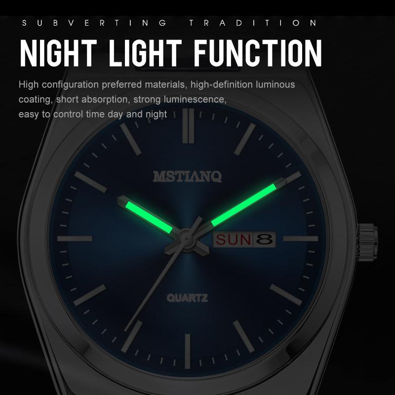 Elegant Atmospheric Watch Men'S Business Casual Double Calendar Boys' Luminous Quartz Watch Men'S