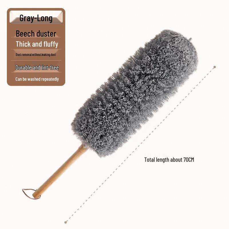 Retractable Wool Static Electric Feather Duster - Extended Cleaning Tool