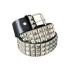 Overseas Rockstud Hip UK Drill [3TRAPX] Grunge, Rapper, Punk, Belt, Rhinestone, Skinny, Y2K, Men's, Street, Hop, (Silver)