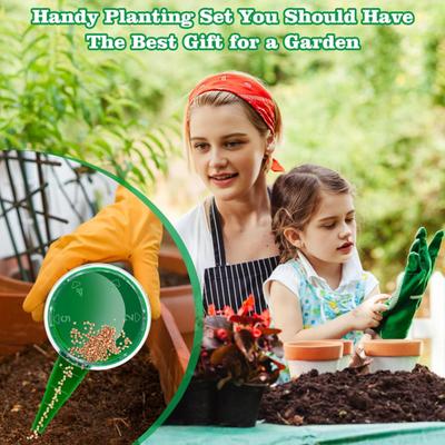 2 Pcs Mini Seeds Spreader Adjustable Seeds Dispenser with 5 Settings Manual