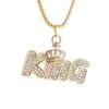Ice Out Zirkon Höfliche Geste Mittelfinger Halskette Herren Damen Punk Hip Hop Rap Rock Party Schmuck Geschenk