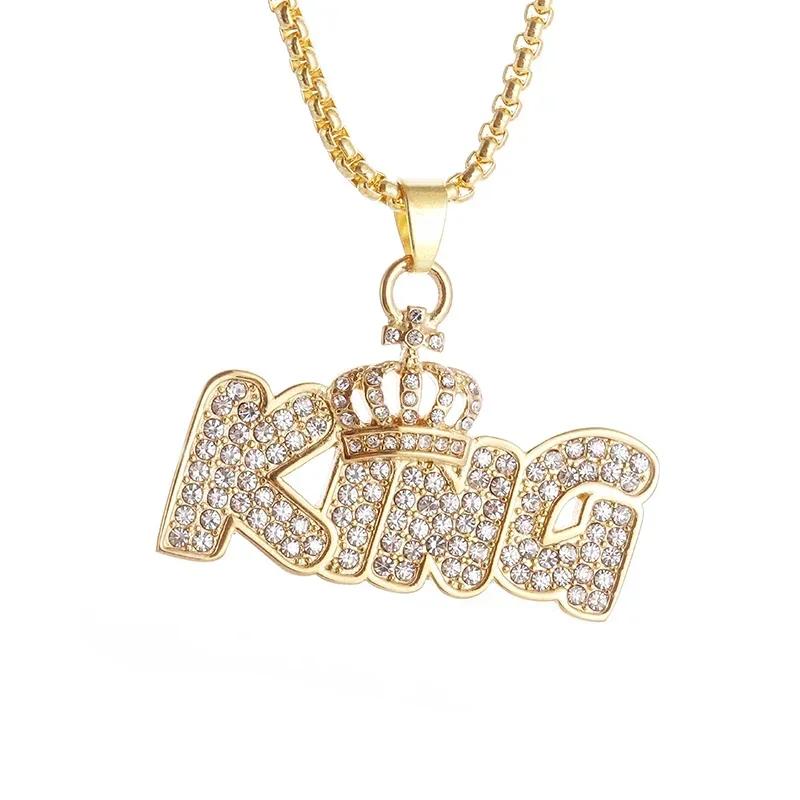 Ice Out Zirkon Höfliche Geste Mittelfinger Halskette Herren Damen Punk Hip Hop Rap Rock Party Schmuck Geschenk