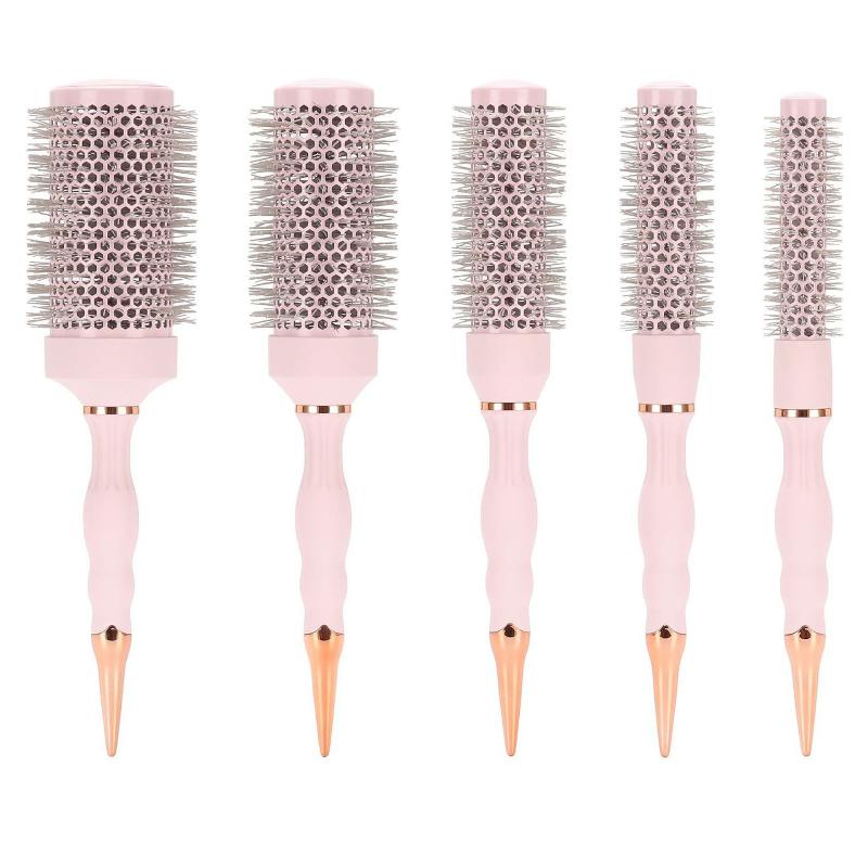 Barber Professional Round Blow Dry Brush, Professional Aluminum Tube Curly Hair  Cylinder Comb For Curly Hair Styling