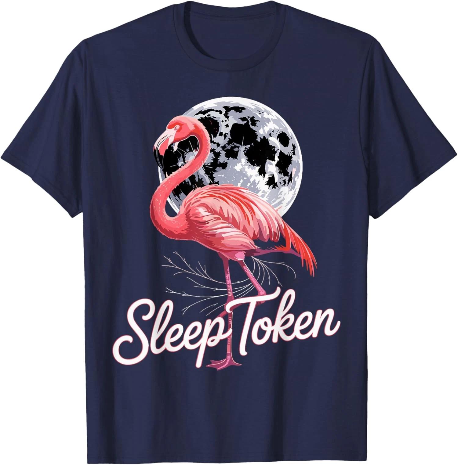 Funny Sleep and Flamingo Vibes Fan Design T shirt S