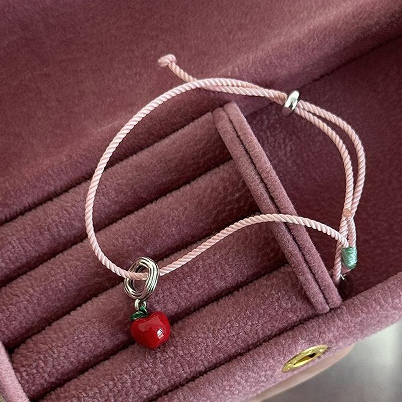 Christmas Apple Pendant Charm Bracelet Adjustable Bracelet For Women Girl  Year Party Jewelry Gift
