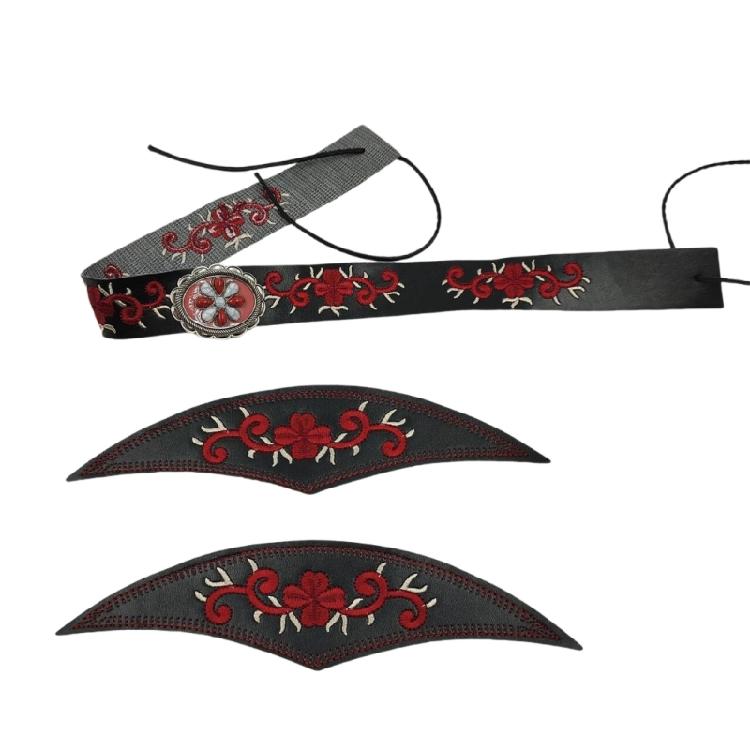 Floral Hat Bands Decorative Embroidery for Cowboy Hats Straw Fedoras and Panama Styles Replacement