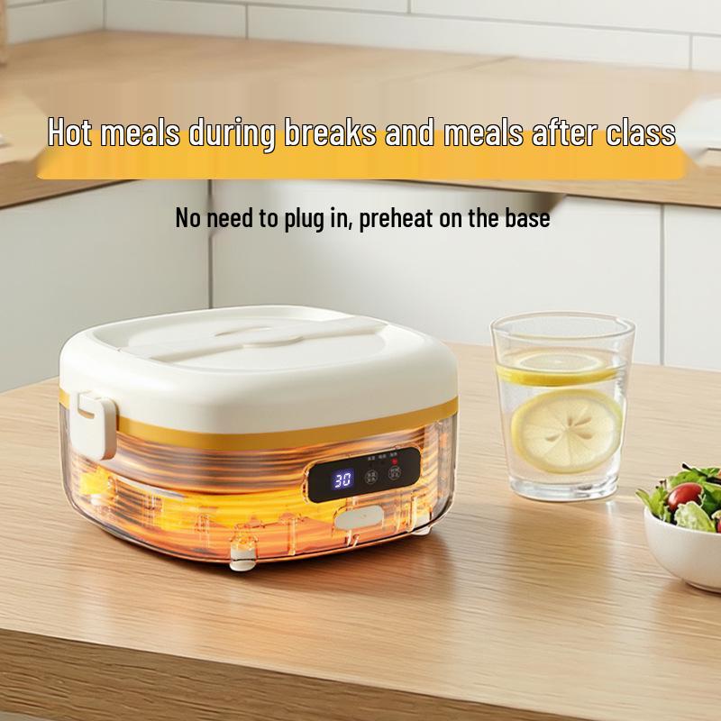Portable Electric Heated Lunch Box – No Water Needed, Ideal for Office Workers, Insulated and Convenient.