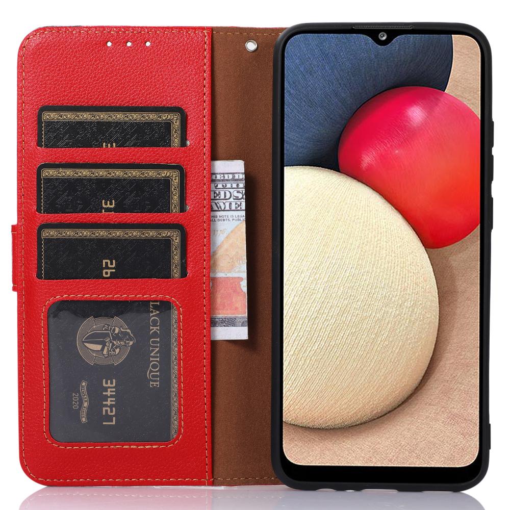 KHAZNEH For Xiaomi Redmi 13x 4G Case RFID Blocking Wallet Litchi Texture PU Leather Phone Cover